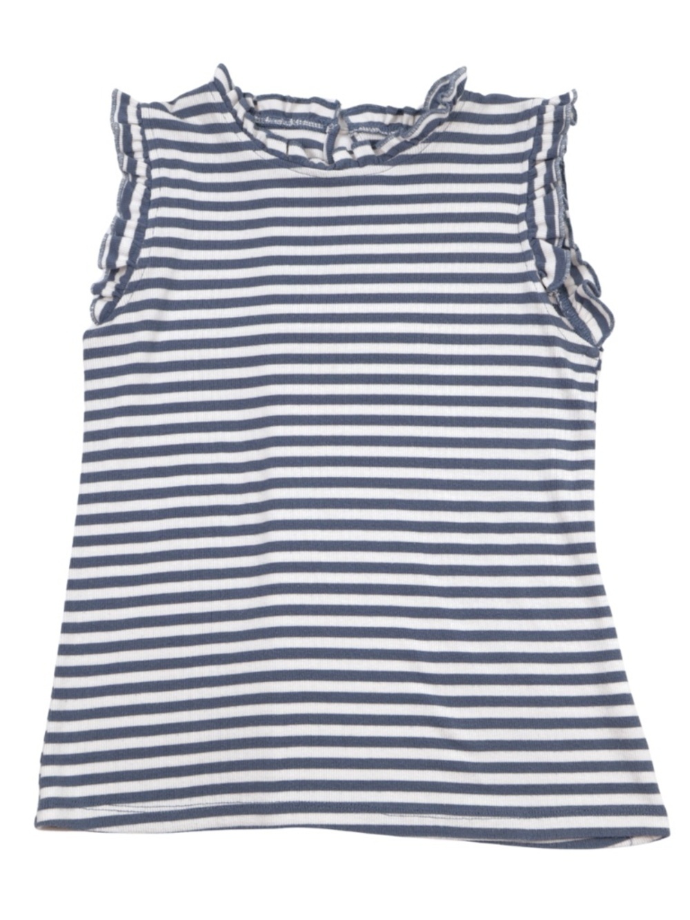 Hayden Girls Striped Ruffle Sleeve Tank Size M Navy White Cute Summer Top